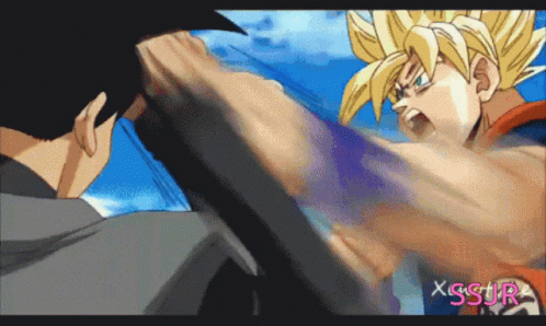 Black Goku And Goku Fast Motion Battle GIF