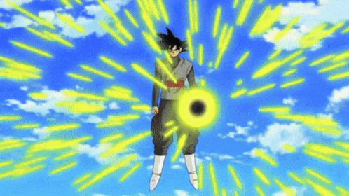 Black Goku Hits San Goku GIF