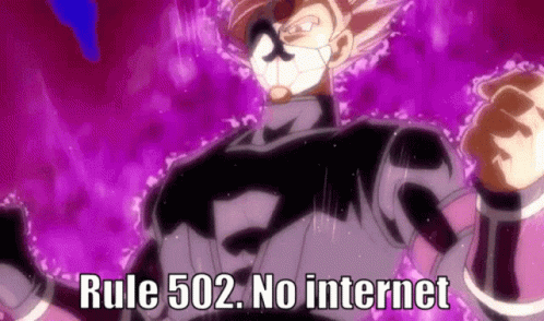 Black Goku Rule 502 No Internet GIF