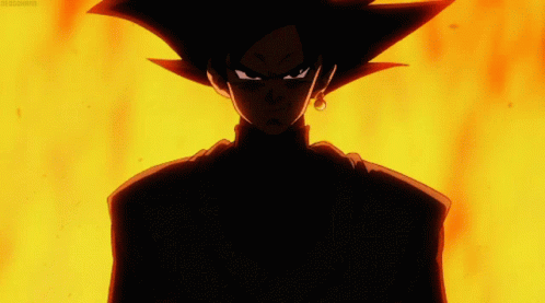 Black Goku Shows Power GIF