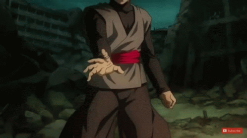 Black Goku Starts Opening His Power GIF
