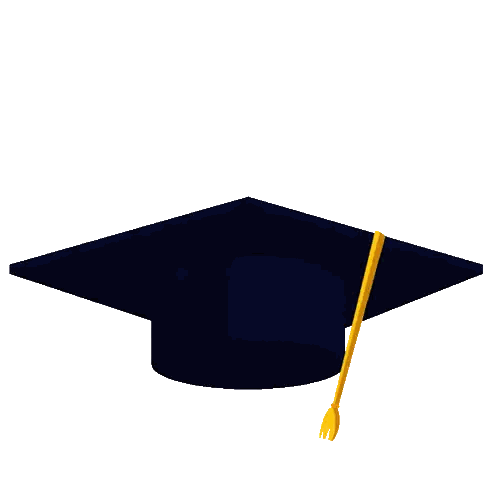 Black Graduation Cap with Yellow Tassel