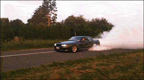 Black Gtr R34 Smoking GIF