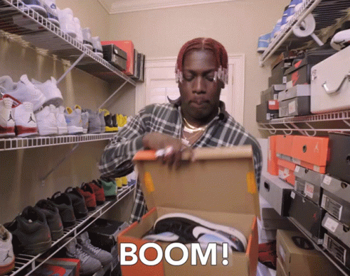 Black Guy Flexing Nike Sneakers GIF