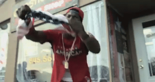 Black Guy Holding American Flag Waving GIF