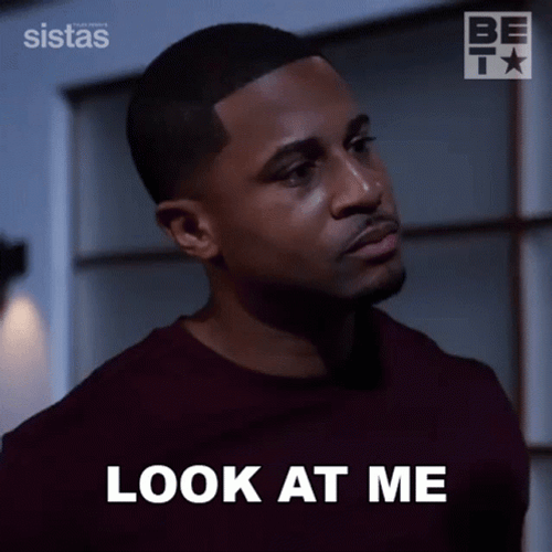 Black Guy In Maroon Tees Look At Me GIF