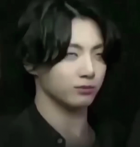 Black Haired Jungkook Eye Roll Meme GIF