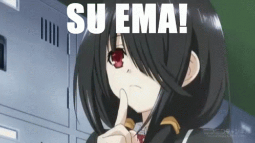Black Haired Red Eyed Girl Shushing Su Ema