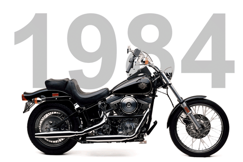 Black Harley Davidson Motorcycle 1984
