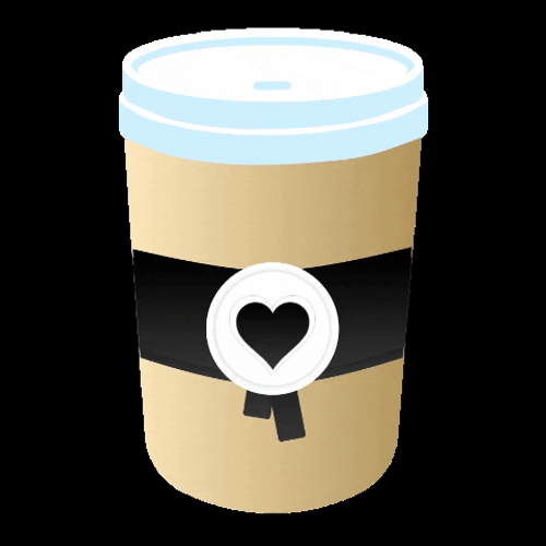 Black Heart Coffee With Ribbon GIF