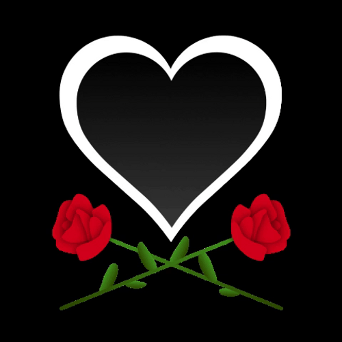 Black Heart With Roses GIF