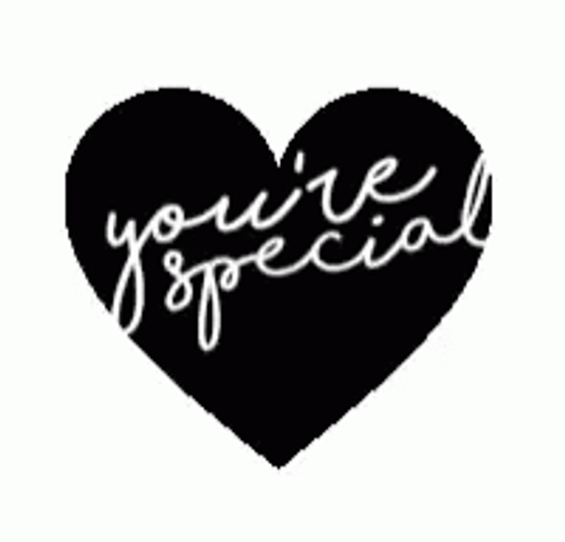 Black Heart You're Special Text GIF