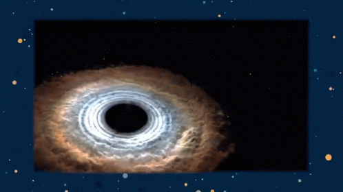 Black Hole in Space with Blue Background