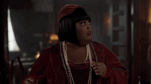 Black Lady Stupefied Clutch Pearls GIF