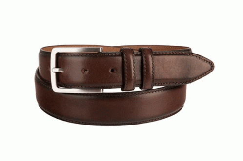 Black Leather Belt With Silver Buckle GIF