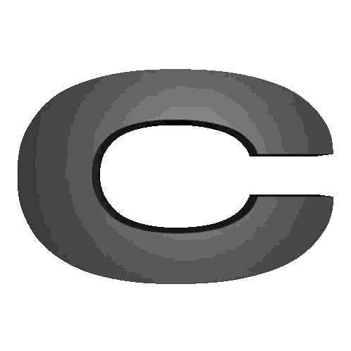 Black Letter C With White Stripe at Bottom