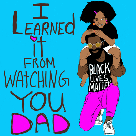 Black Lives Matter Daughter Dancing Happy Father's Day GIF