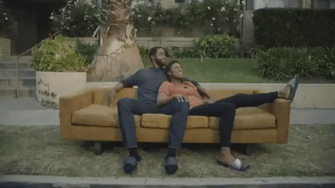 Black Love Sitting In A Couch GIF