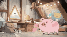 Black Man And Pig Comfort Hug Animation GIF