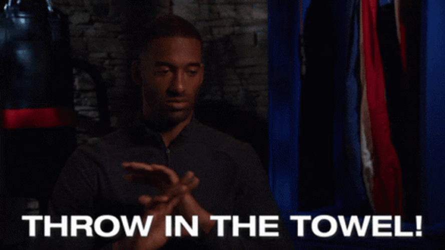 Black Man Gestures Throw In The Towel GIF