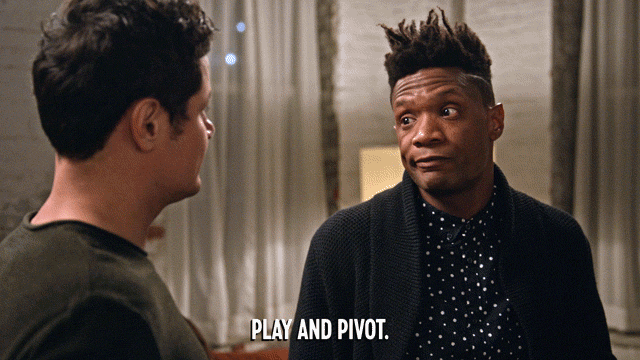 Black Man Gestures Two Ps Play And Pivot GIF