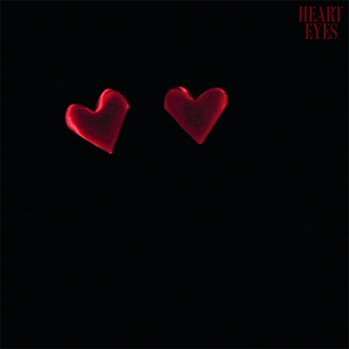 Black Mask With Red Heart Eyes Saying Heart Eyes