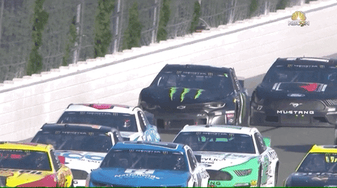 Black Monster Car Nascar Crash GIF