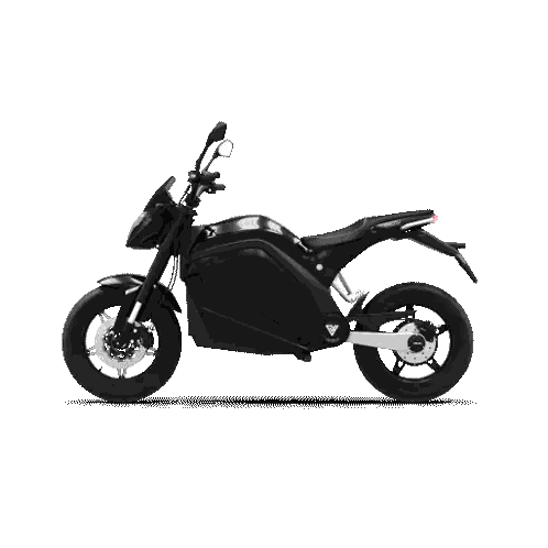 Black Motorcycle With Large Battery