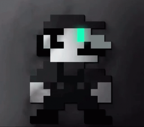 Black Pixel Mario GIF