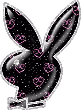 Black Playboy Bunny Ears with Pink Hearts