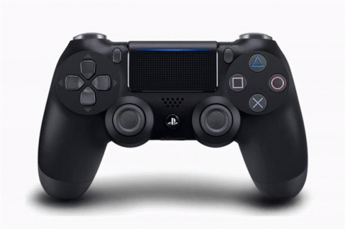 Black Playstation Controller With Blue Light