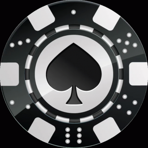 Black Poker Chip With Spade