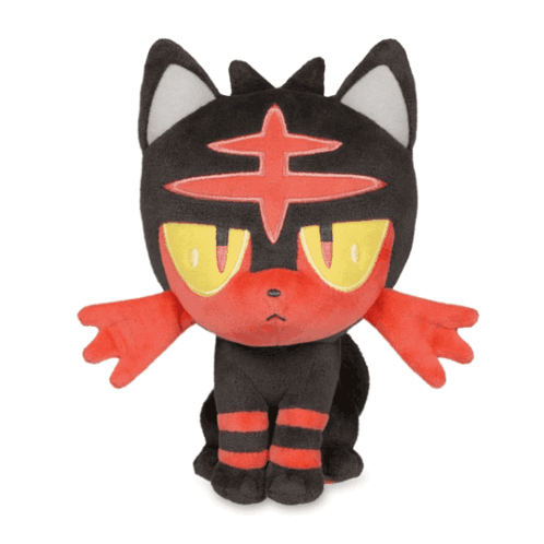 Black Red Plush With Yellow Eyes And Red Star GIF