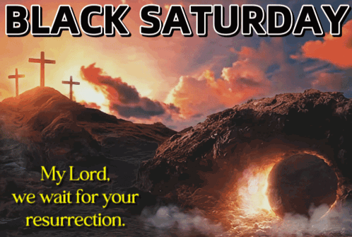Black Saturday Poster Three Crosses on Hill