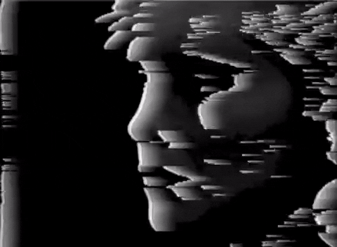 Black Screen Glitching Face GIF