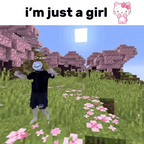 Black Shirt Man Pink Flowers I'm Just A Girl GIF