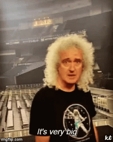 Black Shirt Man Saying It's Very Big Stadium GIF