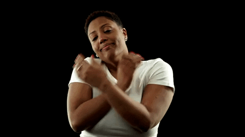 Black Short Hair Woman Feeling Self Caress GIF