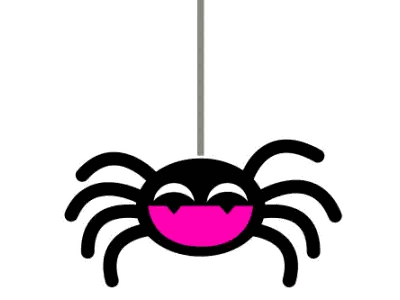 Black Spider with Pink Mouth Hanging