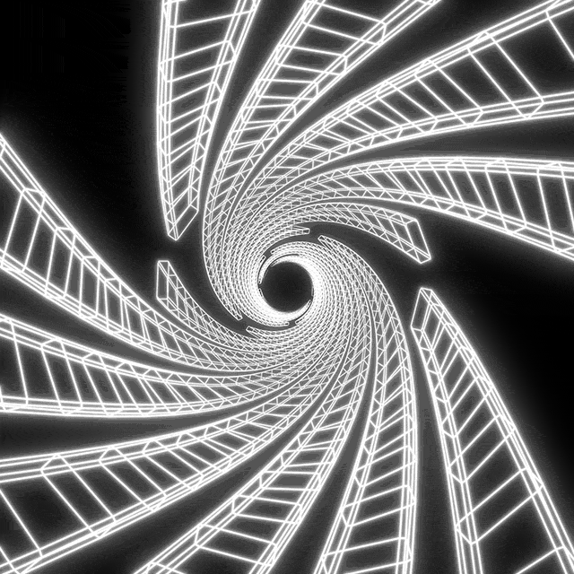 Black Spiral Void Wireframe GIF