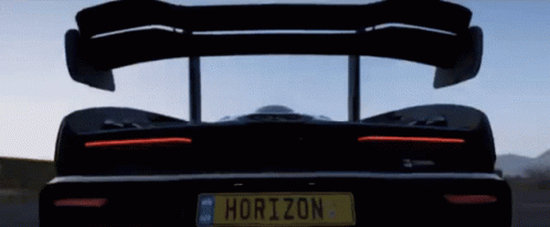 Black Sports Car with Horizon License Plate