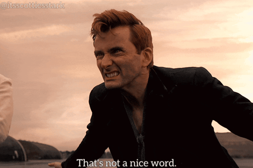 Black Suit Man Says That's Not A Nice Word GIF