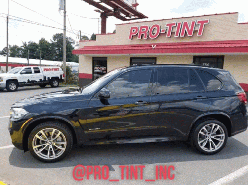 Black SUV Parked at Pro Tint Building
