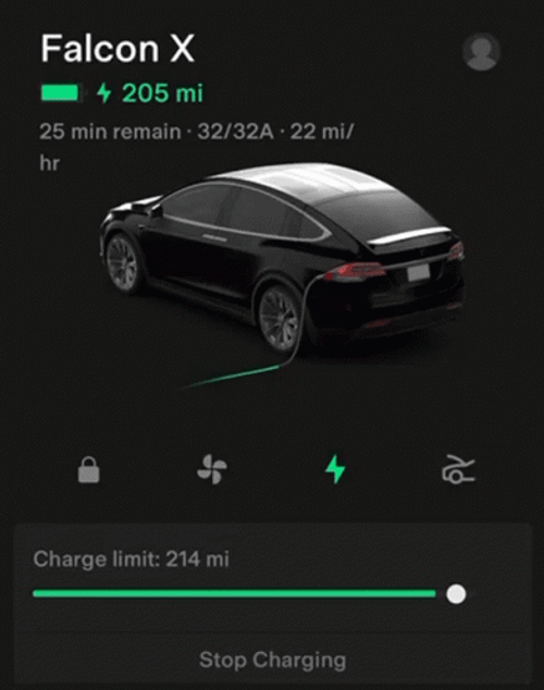 Black Tesla Model 3 Interface GIF