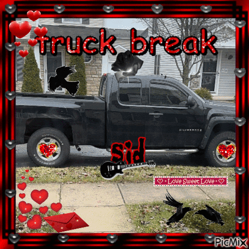 Black Truck With Truck Break