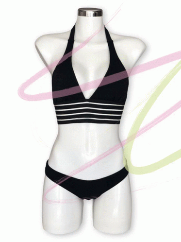 Black Two Piece Swimsuit GIF