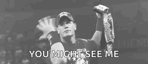 Black White John Cena Holding World Heavyweight Belt GIF