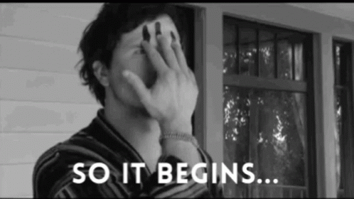 Black White Man Covering Face So It Begins GIF
