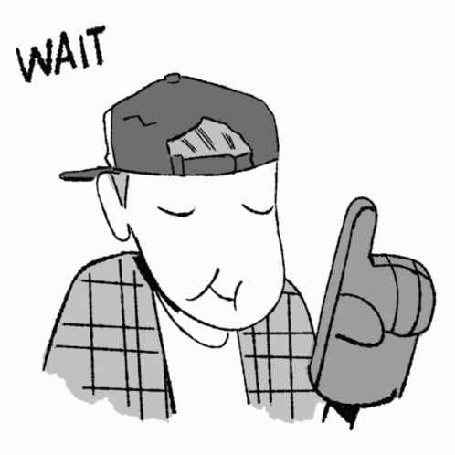 Black White Man Hat Thumbs Up Wait