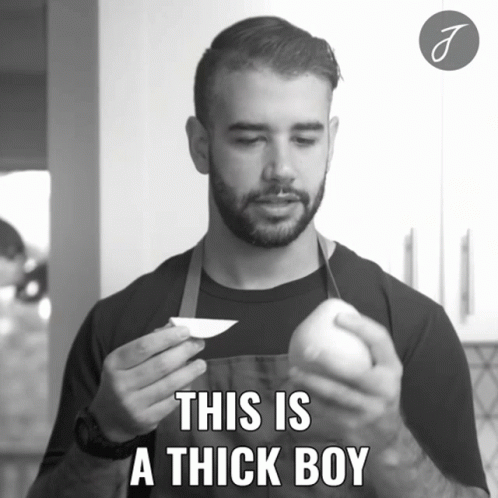 Black White Man Holding Onion This Is a Thick Boy